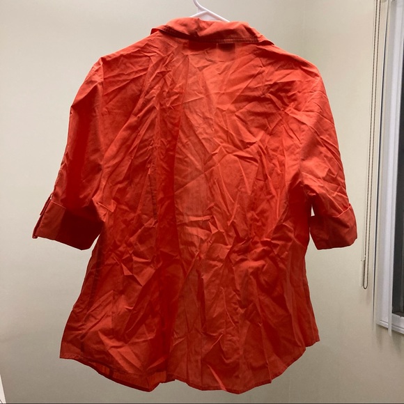 Orange Short Sleeve Button Up Shirt - Picture 3 of 6